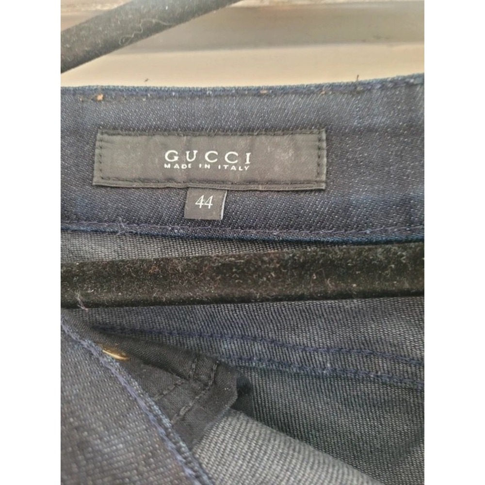 Gucci Mens Dark Wash Straight Leg Denim Jeans Made in Italy Size 8-10 US Indigo - Picture 4 of 11